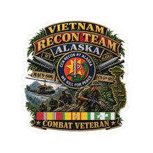 Load image into Gallery viewer, Kiss-Cut Stickers - RECON TEAM - Recon Team Alaska - CCN - Vietnam - Combat Vet - 3D - Enhanced
