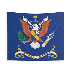 Indoor Wall Tapestries - 52nd Infantry Regiment Regimental Colors Tapestry - BRAVE AND TRUE