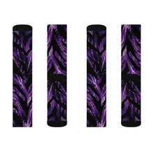 Load image into Gallery viewer, Sublimation Socks - Electric purple zebra stripes pattern
