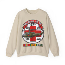 Load image into Gallery viewer, Crewneck Sweatshirt - Army - 57th Medical Co - Original Dustoff - Vietnam w VN SVC - 3D - Enhanced
