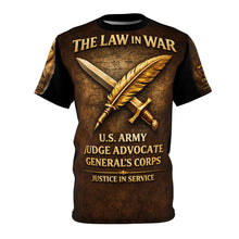 Load image into Gallery viewer, US Army JAG Corps Tribute Tee — "Law in War: Justice in Service"
