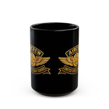 Load image into Gallery viewer, Black Mug  (15oz) - USCG - Aircrew Badge w txt - 3D - Enhanced
