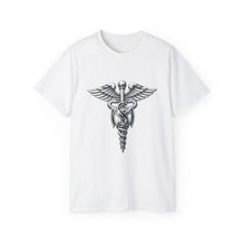 Load image into Gallery viewer, Unisex Ultra Cotton Tee - Army Medical Service Corps (MS) Branch Insignia - 3D - Silver - Enhanced
