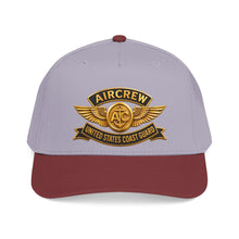 Load image into Gallery viewer, Mid Profile Baseball Cap - USCG - Aircrew Badge w txt - 3D - Enhanced
