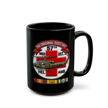 Load image into Gallery viewer, Black Mug  (15oz) - Army - 57th Medical Co - Original Dustoff - Vietnam w VN SVC - 3D - Enhanced
