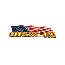 Load image into Gallery viewer, Kiss-Cut Stickers - God Bless the USA w Waving Flag - 3D - enhanced
