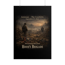 Load image into Gallery viewer, Rolled Posters - 1st Texas Infantry in the cornfield - The Cornfield at Antietam, 1862 - Back
