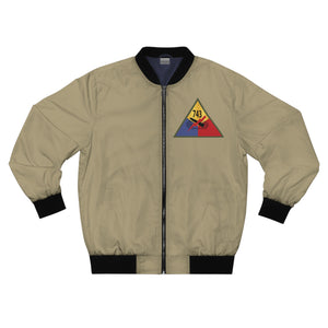 Men's Bomber Jacket (AOP) - Army - 743rd Tank Battalion SSI - Tank Commander - Joseph G. Lucido