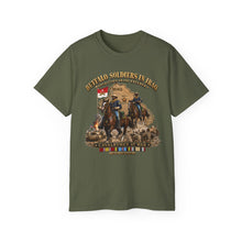 Load image into Gallery viewer, Unisex Ultra Cotton Tee - Army - Buffalo Soldiers in Iraq - OIF - Cavalrymen at War  w IRAQ SVC - 3D - Enhanced
