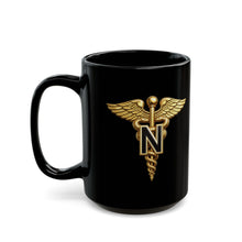 Load image into Gallery viewer, Black Mug  (15oz) - Army Nurse Corps Branch Insignia - 3D - Enhanced
