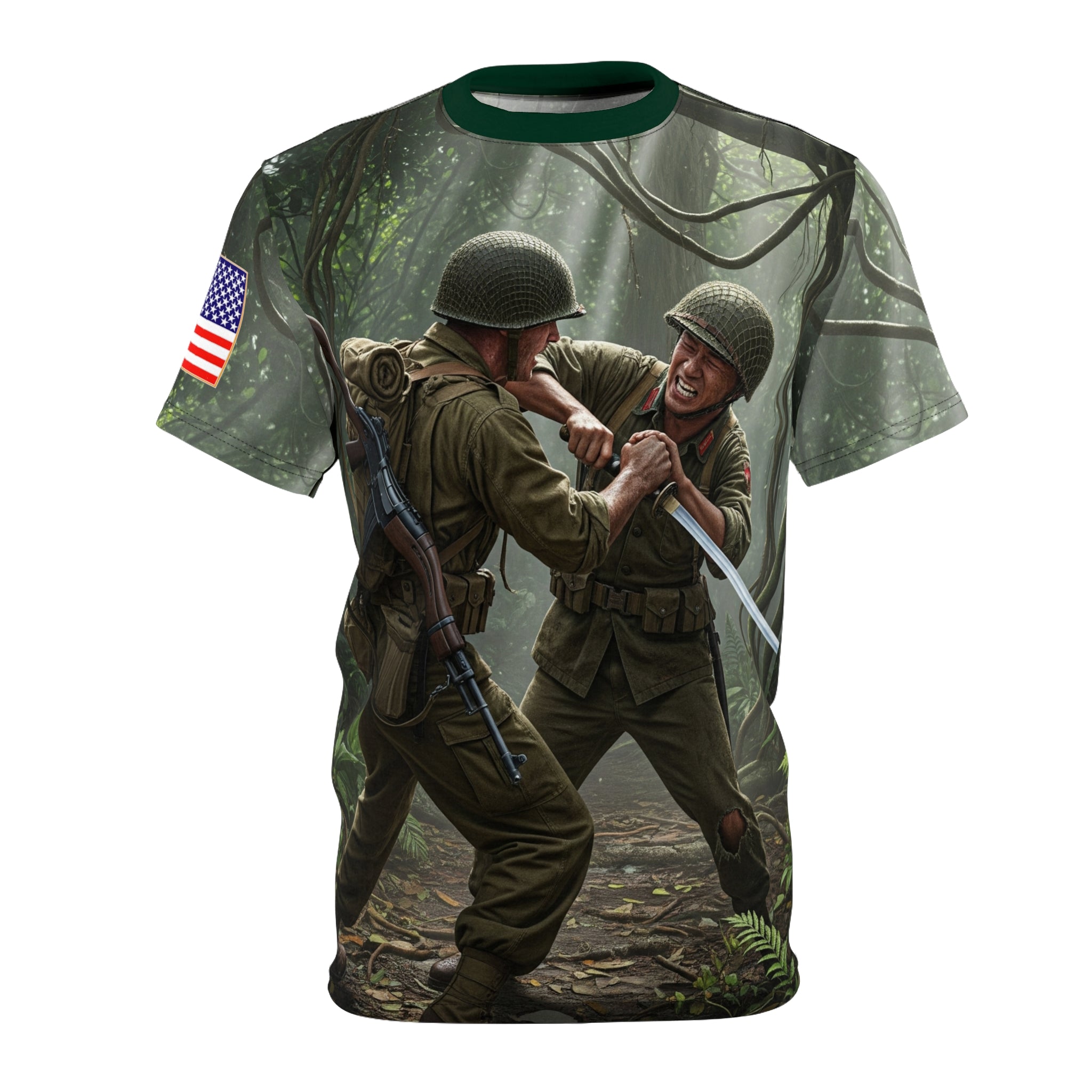 WWII Pacific Theater Jungle Combat AOP Tee | Hand to Hand Battle WWII Pacific Theater Jungle Combat AOP Tee | Hand to Hand Battle