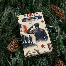 Load image into Gallery viewer, Gift Wrap Paper — Vintage Veterans Day Tribute Pattern
