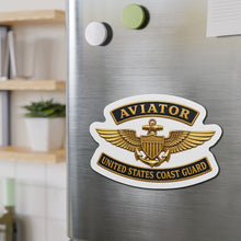 Load image into Gallery viewer, Die-Cut Magnet - USCG - Aviator Badge w txt - 3D - Enhanced
