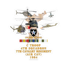 Load image into Gallery viewer, Kiss-Cut Sticker – Army - Korea Map - 2nd Infantry Div - C Trp, 4th Sqdr, 7th Cav (Air Cav) w AC - SVC X 300

