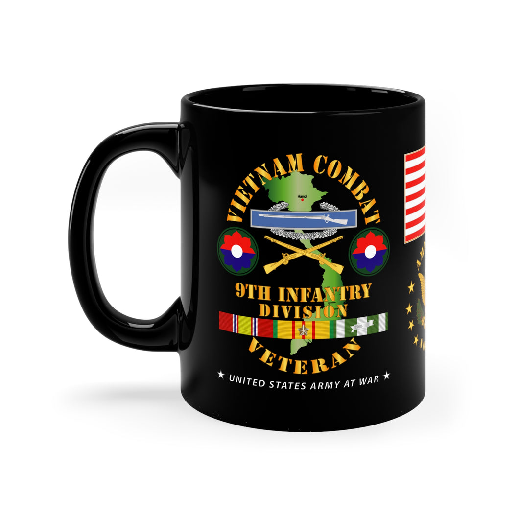 11oz Black Mug - Army - 9th Infantry Division - Vietnam Veteran - Mobile Riverine