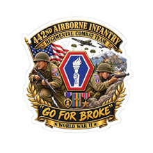 Load image into Gallery viewer, Kiss-Cut Stickers - Army - 442nd Airborne Infantry Regimental Combat Team - 3D - Enhanced with EUR WWII SVC
