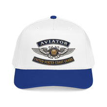 Load image into Gallery viewer, Mid Profile Baseball Cap - USCG - Aviator Badge - Auxiliary w txt - 3D - Enhanced
