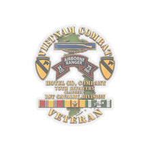 Load image into Gallery viewer, Kiss-Cut Stickers - Army - Vietnam Combat Vet - H Co 75th Infantry (Ranger) - 1st Cavalry Div SSI  - 3D - Enhanced
