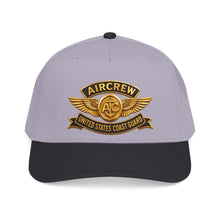 Load image into Gallery viewer, Mid Profile Baseball Cap - USCG - Aircrew Badge w txt - 3D - Enhanced
