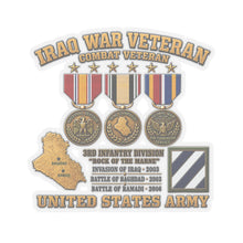 Load image into Gallery viewer, Kiss-Cut Stickers - Army - Iraq War Veteran - 3rd Infantry Division - 3D - Enhanced
