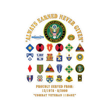 Load image into Gallery viewer, Veteran Pride Kiss-Cut Vinyl Decals | Military Tribute Stickers, Honor Your Service, Perfect for Cars, Laptops, Decor - Combat Veteran - 11B40X - Retired Army with Multi Units
