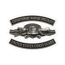 Load image into Gallery viewer, Kiss-Cut Stickers - USCG - Expeditionary Warfare Specialist w txt - 3D - Enhanced
