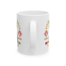 Load image into Gallery viewer, White Ceramic Mug, (11oz, 15oz) - Vietnam Combat Veteran w 20th Engineer Brigade  SSI - Dong Tam X 300
