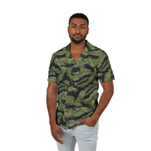 Load image into Gallery viewer, Vietnam Tiger Stripe Hawaiian Camp Shirt — Men's AOP Tropical Military Print
