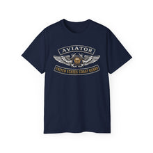 Load image into Gallery viewer, Unisex Ultra Cotton Tee - USCG - Aviator Badge - Auxiliary w txt - 3D - Enhanced
