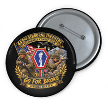 Load image into Gallery viewer, Custom Pin Buttons - Army - 442nd Airborne Infantry Regimental Combat Team - 3D - Enhanced with EUR WWII SVC
