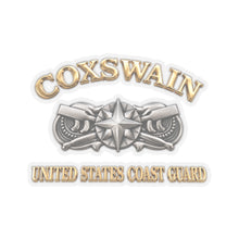 Load image into Gallery viewer, Kiss-Cut Stickers - USCG - Coxswain w txt - Gold - 3D - Enhanced

