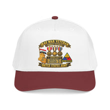 Load image into Gallery viewer, Mid Profile Baseball Cap - Army - Iraq War Veteran - Ribbon Bar - Map - SSI - 1st Armored Division - 3D - Enhanced
