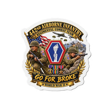 Load image into Gallery viewer, Die-Cut Magnet - Army - 442nd Airborne Infantry Regimental Combat Team - 3D - Enhanced with EUR WWII SVC
