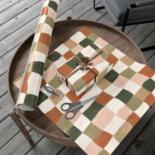 Load image into Gallery viewer, Gift Wrap Paper — Hand-Painted Earthy Checkerboard Pattern
