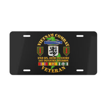 Load image into Gallery viewer, License Plate - Vietnam Veteran Combat - 2nd Bn, 28th Infantry - 1st ID - with VN SVC - 3D - Transparent
