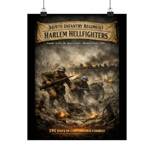 Load image into Gallery viewer, Matte Poster - 369th Infantry Regiment - Assault across No Man's Land - WWI - V2
