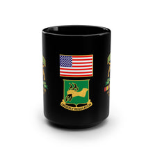 Load image into Gallery viewer, Black Mug 15oz - Army - Sentry Dog - 212th Military Police Company - 720th MP Bn w VN Svc Ribbons
