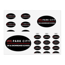 Load image into Gallery viewer, Park City Ski &amp; Snowboard School Sticker Sheet Bundle - Fun Decals for Skiers, Vacation Souvenirs, Snowboard Gear, Winter Sports Decor
