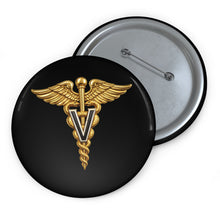 Load image into Gallery viewer, Custom Pin Buttons - Army Veterinary Corps Branch Insignia - 3D
