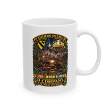 Load image into Gallery viewer, White Ceramic Mug (11oz, 15oz) - 1st Battalion 8th Cavalry, Delta Company - w SSI - DUI - Tay Ninh 21 March 1969 - 3D - Enhanced

