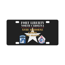 Load image into Gallery viewer, Army - Fort Liberty North Carolina - XVIII Airborne Corps (Sky Dragons) - SSI - DUI X 300 Classic License Plate
