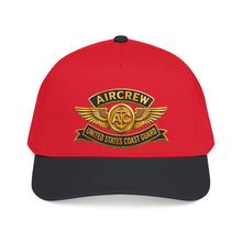 Load image into Gallery viewer, Mid Profile Baseball Cap - USCG - Aircrew Badge w txt - 3D - Enhanced
