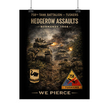 Load image into Gallery viewer, Rolled Posters - 758th Tank Battalion - Tuskers in the hedgerow assault, 1944
