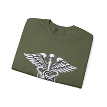 Load image into Gallery viewer, Crewneck Sweatshirt - Army Medical Service Corps (MS) Branch Insignia - 3D - Silver - Enhanced
