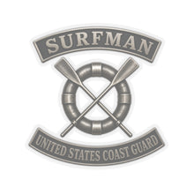 Load image into Gallery viewer, Kiss-Cut Stickers - USCG - Surfman Badge w txt - 3D - Enhanced
