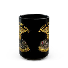 Load image into Gallery viewer, Black Mug  (15oz) - Army - Medical Corps - US Army w Scene - 3D - Enhanced
