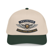 Load image into Gallery viewer, Mid Profile Baseball Cap - USCG - Aviator Badge - Auxiliary w txt - 3D - Enhanced
