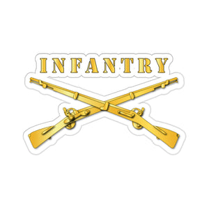 Kiss-Cut Stickers - Army - Infantry Br - Crossed Rifles w Gradient Outline