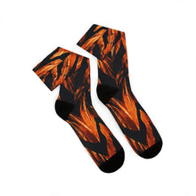 Load image into Gallery viewer, Sublimation Socks - Fiery orange tiger-stripe
