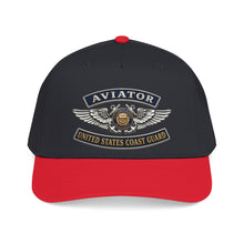 Load image into Gallery viewer, Mid Profile Baseball Cap - USCG - Aviator Badge - Auxiliary w txt - 3D - Enhanced
